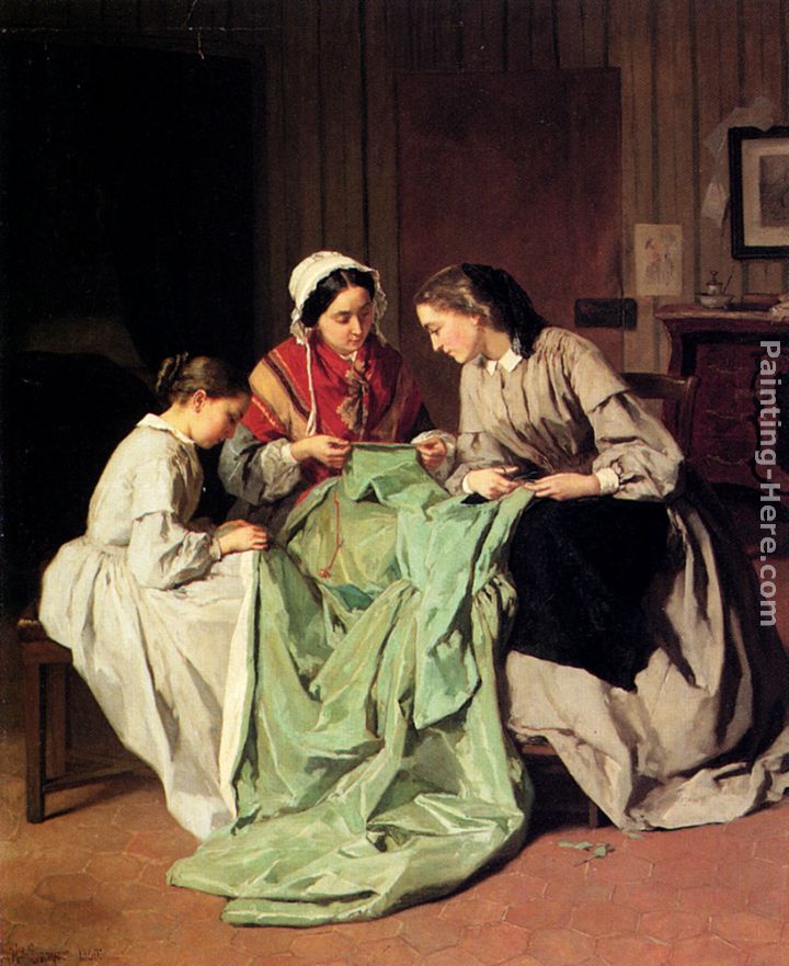 The Ball Gown painting - Jules Trayer The Ball Gown art painting
